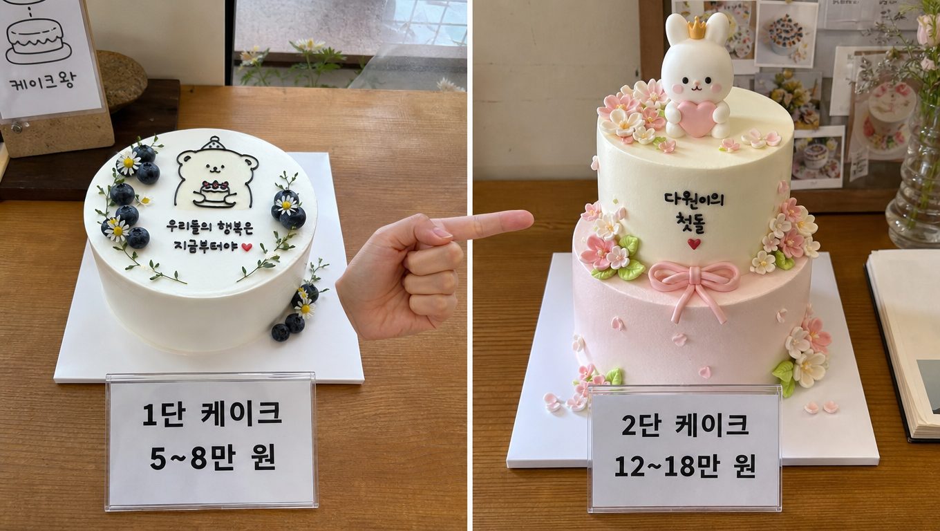 맞춤 케이크 1단·2단 가격 비교로 알아보는 3단 케이크 선택 기준